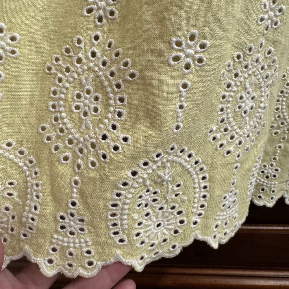 LOFT Yellow Linen Blend Eyelet Embroidered Sleeveless Tank Top NWT XL - Picture 14 of 16